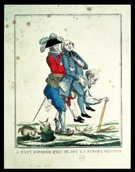 The Game Must End Soon, a Peasant Carrying a Clergyman and a Nobleman, 1789